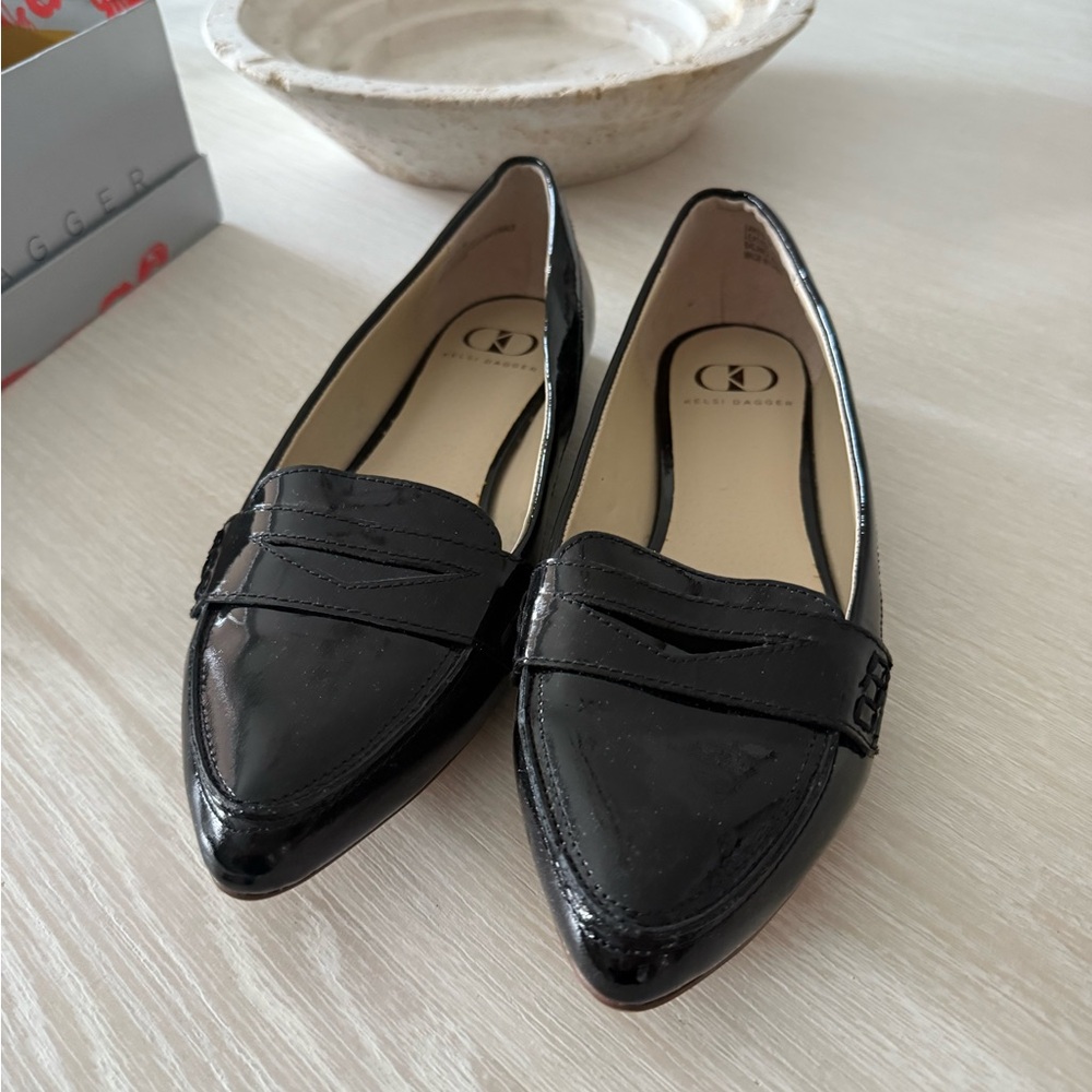 Kelsi Dagger Black Patent Leather Flats